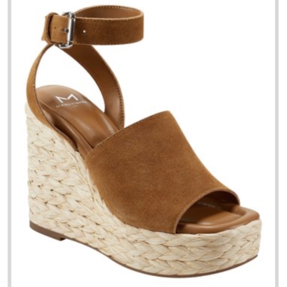 NWT Marc Fisher espadrille Sz 7.5 Camel Brown